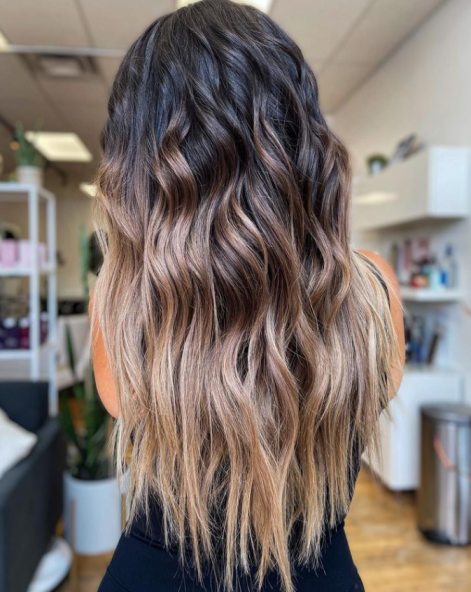 Balayage hair service in Columbus. Glazed Hair Color
